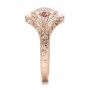 18k Rose Gold 18k Rose Gold Custom Hand Engraved Ruby And Diamond Engagement Ring - Side View -  101226 - Thumbnail