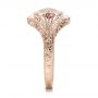 18k Rose Gold 18k Rose Gold Custom Hand Engraved Ruby And Diamond Engagement Ring - Side View -  101226 - Thumbnail