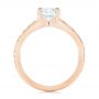 18k Rose Gold 18k Rose Gold Custom Hand Engraved Solitaire Diamond Engagement Ring - Front View -  104085 - Thumbnail