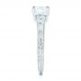  Platinum Custom Hand Engraved Solitaire Diamond Engagement Ring - Side View -  104085 - Thumbnail