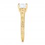 14k Yellow Gold 14k Yellow Gold Custom Hand Engraved Solitaire Diamond Engagement Ring - Side View -  104085 - Thumbnail