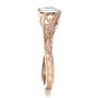 14k Rose Gold 14k Rose Gold Custom Hand Engraved Solitaire Engagement Ring - Side View -  1312 - Thumbnail
