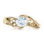 18k Yellow Gold 18k Yellow Gold Custom Hand Engraved Solitaire Engagement Ring - Top View -  1312 - Thumbnail