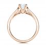 14k Rose Gold And 18K Gold 14k Rose Gold And 18K Gold Custom Hand Engraved Diamond Engagement Ring - Front View -  101422 - Thumbnail