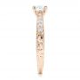 18k Rose Gold And 14K Gold 18k Rose Gold And 14K Gold Custom Hand Engraved Diamond Engagement Ring - Side View -  101422 - Thumbnail
