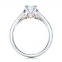 18k White Gold And 14K Gold 18k White Gold And 14K Gold Custom Hand Engraved Diamond Engagement Ring - Front View -  101422 - Thumbnail