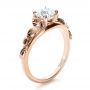 14k Rose Gold 14k Rose Gold Custom Hand Fabricated Engagement Ring - Three-Quarter View -  1263 - Thumbnail