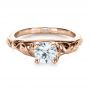 18k Rose Gold 18k Rose Gold Custom Hand Fabricated Engagement Ring - Flat View -  1263 - Thumbnail