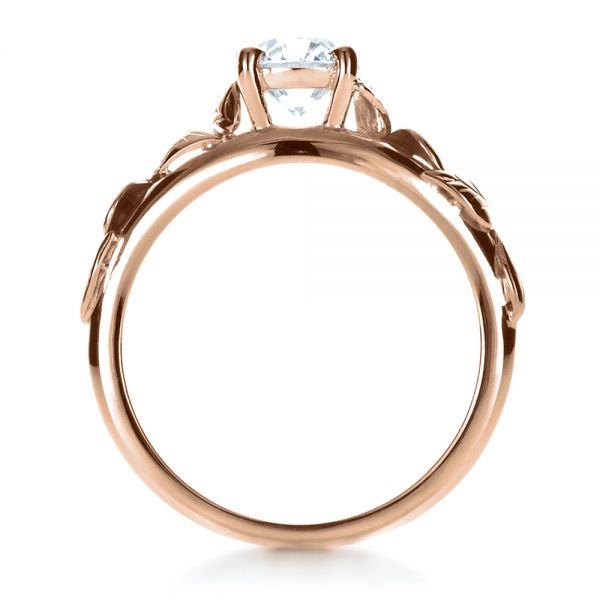 18k Rose Gold 18k Rose Gold Custom Hand Fabricated Engagement Ring - Front View -  1263