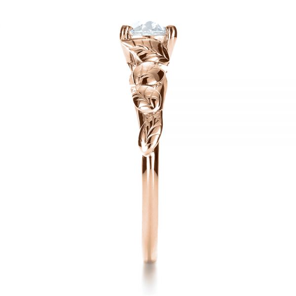 18k Rose Gold 18k Rose Gold Custom Hand Fabricated Engagement Ring - Side View -  1263