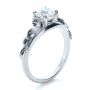 18k White Gold Custom Hand Fabricated Engagement Ring - Three-Quarter View -  1263 - Thumbnail