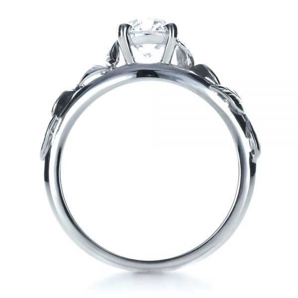 14k White Gold 14k White Gold Custom Hand Fabricated Engagement Ring - Front View - 1263