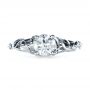 18k White Gold Custom Hand Fabricated Engagement Ring - Top View -  1263 - Thumbnail