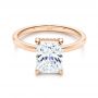 18k Rose Gold 18k Rose Gold Custom Hidden Halo Diamond Engagement Ring - Flat View -  106666 - Thumbnail