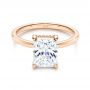 14k Rose Gold 14k Rose Gold Custom Hidden Halo Diamond Engagement Ring - Flat View -  106666 - Thumbnail