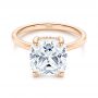 14k Rose Gold 14k Rose Gold Custom Hidden Halo Diamond Engagement Ring - Flat View -  106674 - Thumbnail