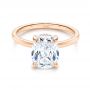 14k Rose Gold 14k Rose Gold Custom Hidden Halo Diamond Engagement Ring - Flat View -  106676 - Thumbnail