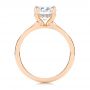 14k Rose Gold 14k Rose Gold Custom Hidden Halo Diamond Engagement Ring - Front View -  106667 - Thumbnail