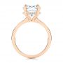 18k Rose Gold 18k Rose Gold Custom Hidden Halo Diamond Engagement Ring - Front View -  106674 - Thumbnail