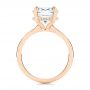 14k Rose Gold 14k Rose Gold Custom Hidden Halo Diamond Engagement Ring - Front View -  106674 - Thumbnail