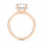 18k Rose Gold 18k Rose Gold Custom Hidden Halo Diamond Engagement Ring - Front View -  106675 - Thumbnail