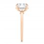 18k Rose Gold 18k Rose Gold Custom Hidden Halo Diamond Engagement Ring - Side View -  106675 - Thumbnail