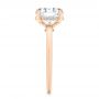 14k Rose Gold 14k Rose Gold Custom Hidden Halo Diamond Engagement Ring - Side View -  106675 - Thumbnail