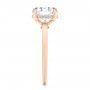 14k Rose Gold 14k Rose Gold Custom Hidden Halo Diamond Engagement Ring - Side View -  106675 - Thumbnail