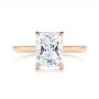 18k Rose Gold 18k Rose Gold Custom Hidden Halo Diamond Engagement Ring - Top View -  106666 - Thumbnail