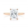 14k Rose Gold 14k Rose Gold Custom Hidden Halo Diamond Engagement Ring - Top View -  106666 - Thumbnail
