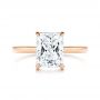 14k Rose Gold 14k Rose Gold Custom Hidden Halo Diamond Engagement Ring - Top View -  106666 - Thumbnail