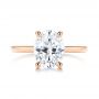 18k Rose Gold 18k Rose Gold Custom Hidden Halo Diamond Engagement Ring - Top View -  106667 - Thumbnail