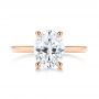 18k Rose Gold 18k Rose Gold Custom Hidden Halo Diamond Engagement Ring - Top View -  106667 - Thumbnail