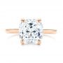 18k Rose Gold 18k Rose Gold Custom Hidden Halo Diamond Engagement Ring - Top View -  106674 - Thumbnail