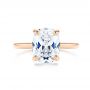 18k Rose Gold 18k Rose Gold Custom Hidden Halo Diamond Engagement Ring - Top View -  106676 - Thumbnail