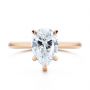 14k Rose Gold 14k Rose Gold Custom Hidden Halo Diamond Engagement Ring - Top View -  107205 - Thumbnail