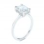 18k White Gold 18k White Gold Custom Hidden Halo Diamond Engagement Ring - Three-Quarter View -  106667 - Thumbnail