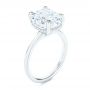 14k White Gold 14k White Gold Custom Hidden Halo Diamond Engagement Ring - Three-Quarter View -  106674 - Thumbnail