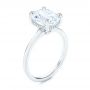 14k White Gold 14k White Gold Custom Hidden Halo Diamond Engagement Ring - Three-Quarter View -  106676 - Thumbnail