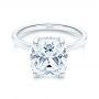 18k White Gold 18k White Gold Custom Hidden Halo Diamond Engagement Ring - Flat View -  106674 - Thumbnail