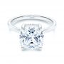 14k White Gold 14k White Gold Custom Hidden Halo Diamond Engagement Ring - Flat View -  106674 - Thumbnail