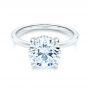 14k White Gold 14k White Gold Custom Hidden Halo Diamond Engagement Ring - Flat View -  106675 - Thumbnail