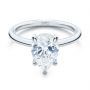 14k White Gold 14k White Gold Custom Hidden Halo Diamond Engagement Ring - Flat View -  107205 - Thumbnail