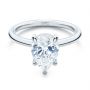 18k White Gold 18k White Gold Custom Hidden Halo Diamond Engagement Ring - Flat View -  107205 - Thumbnail