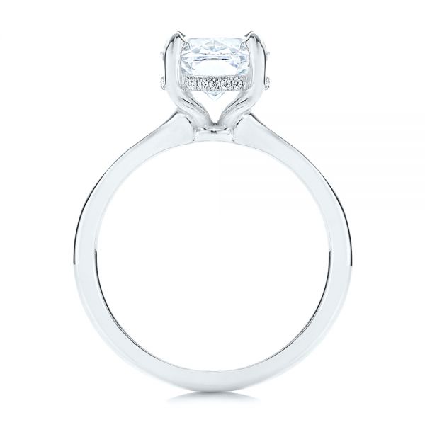 Platinum Platinum Custom Hidden Halo Diamond Engagement Ring - Front View - 106676
