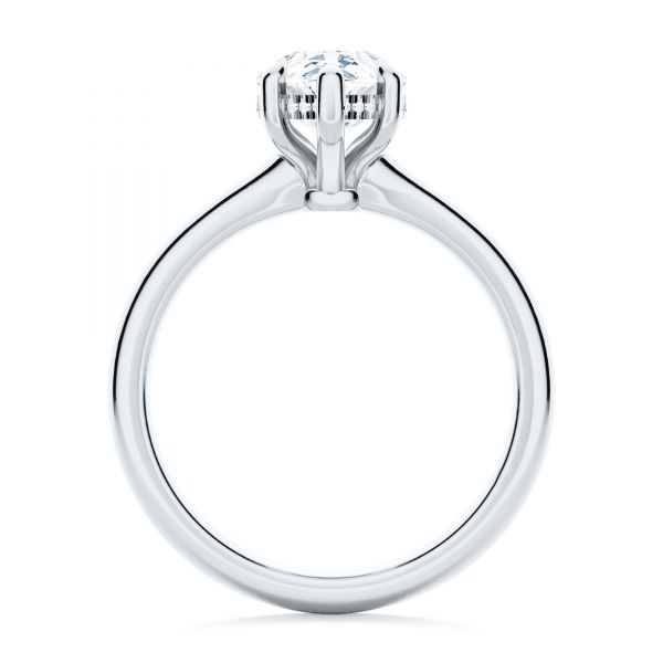 14k White Gold 14k White Gold Custom Hidden Halo Diamond Engagement Ring - Front View -  107205