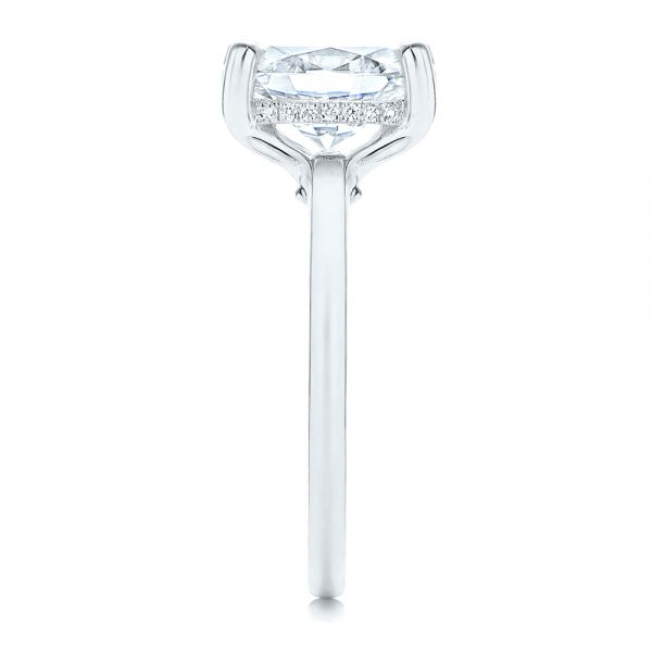 14k White Gold 14k White Gold Custom Hidden Halo Diamond Engagement Ring - Side View - 106667