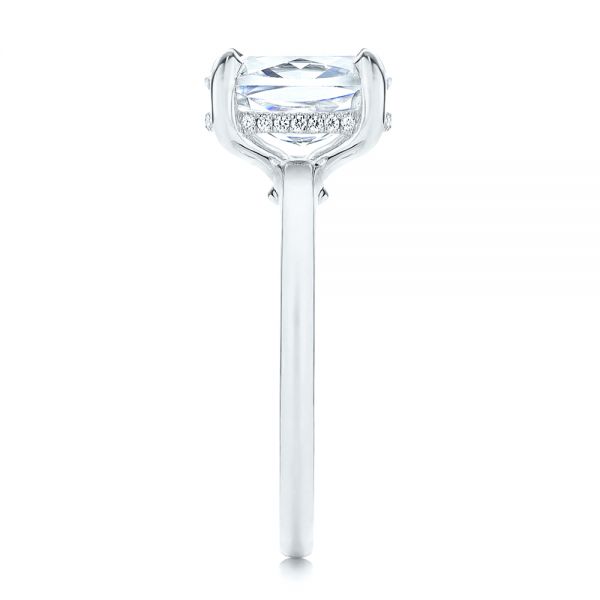  Platinum Platinum Custom Hidden Halo Diamond Engagement Ring - Side View -  106676