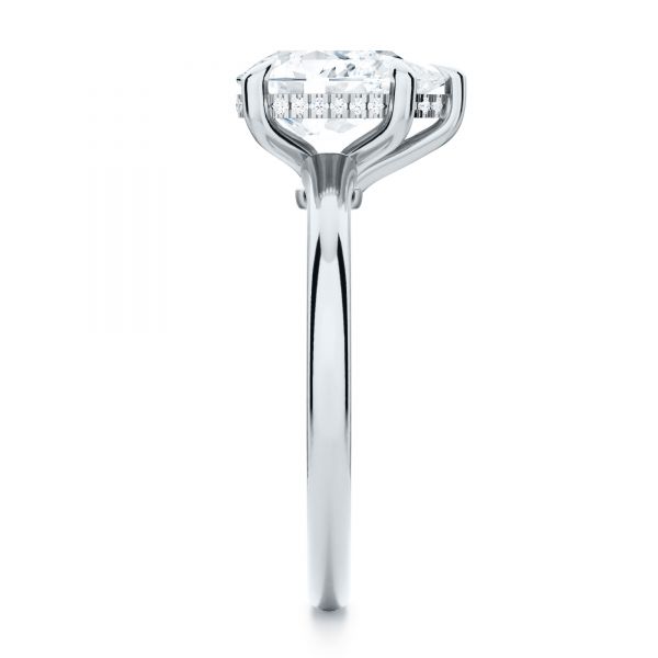  Platinum Platinum Custom Hidden Halo Diamond Engagement Ring - Side View -  107205