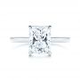 18k White Gold 18k White Gold Custom Hidden Halo Diamond Engagement Ring - Top View -  106666 - Thumbnail